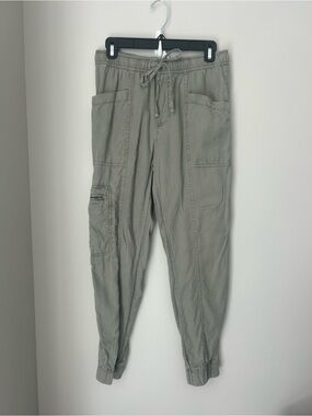 Nicole Miller Olive Green Drawstring Cargo Joggers
